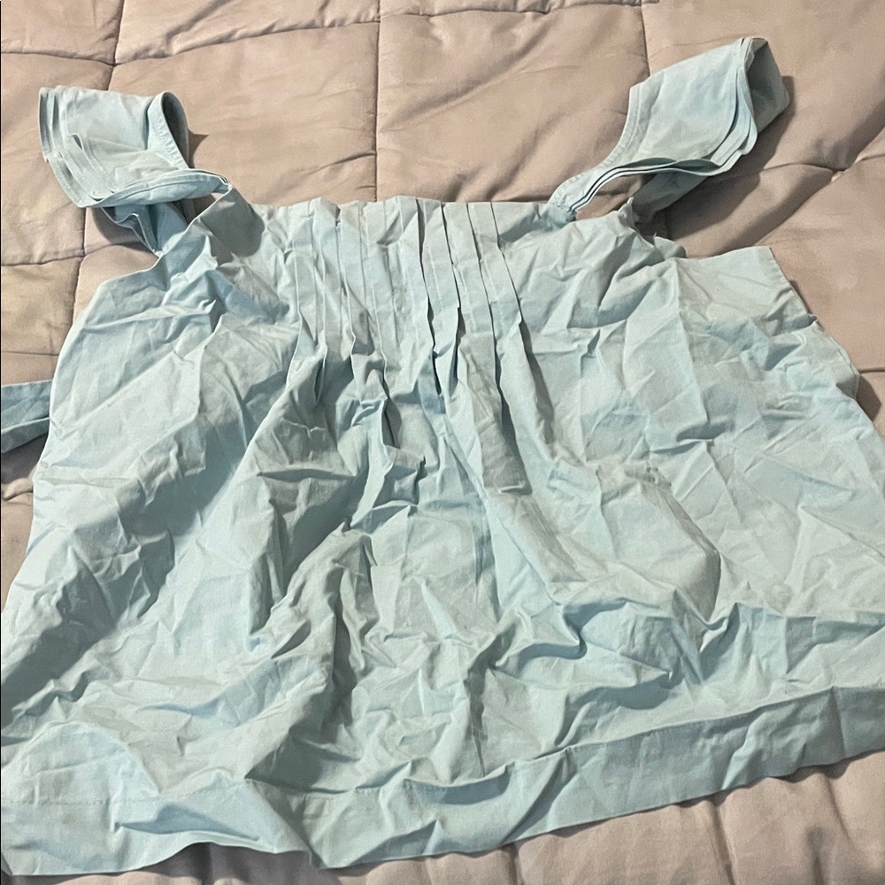 Ann Taylor Light Blue Tie-Front Blouse